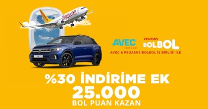 Pegasus BolBol & AVEC İş Birliği ile %30 İndirime Ek 25.000 BolPuan Kazan!